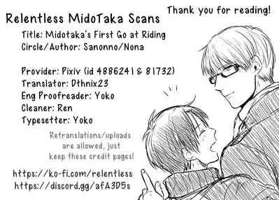 MidoTaka-chan Hajimete no Kijoui no Maki | MidoTaka's First Go at Riding