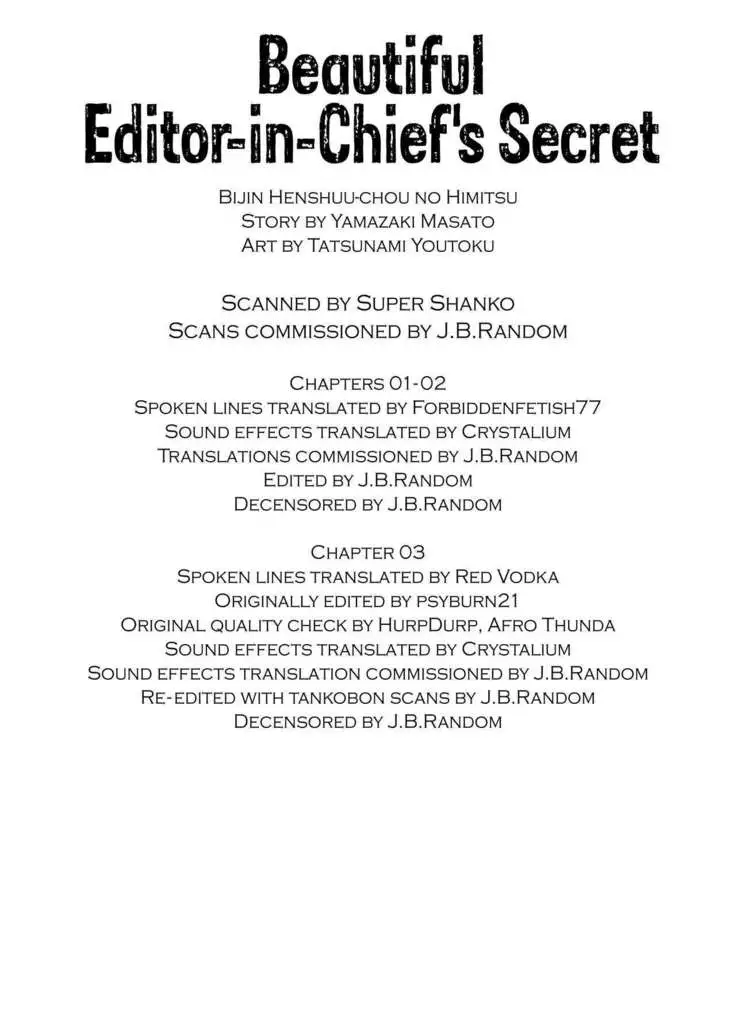 Bijin Henshuu-chou no Himitsu | Beautiful Editor-in-Chief's Secret Ch. 1-3