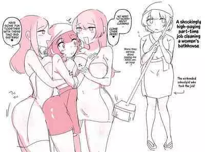 [Amai Shoujo Koubou (Amai Meiden)] Yakeni jikyū no takai jo furo seisō arubaito ~okyaku-sama no iu koto wa zettaidesu ♪~ | A part-time job cleaning women's baths with a very high hourly wage ~I absolutely do what the customers say♪~ [English] [Kusanuu]