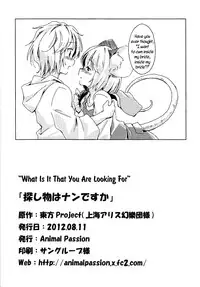 (C82) [Animal Passion (Yude Pea)] Sagashimono wa Nan Desu ka | What Is It That You Are Looking For (Touhou Project) [English] {pesu}