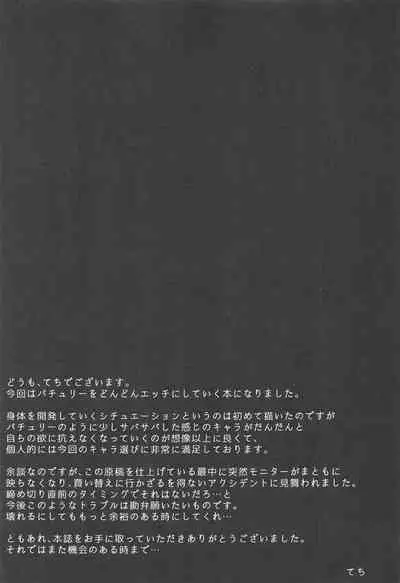 (Meikasai 14) [Tekomenchi (Techi)] Patchouli Knowledge Kaihatsu Kiroku (Touhou Project)